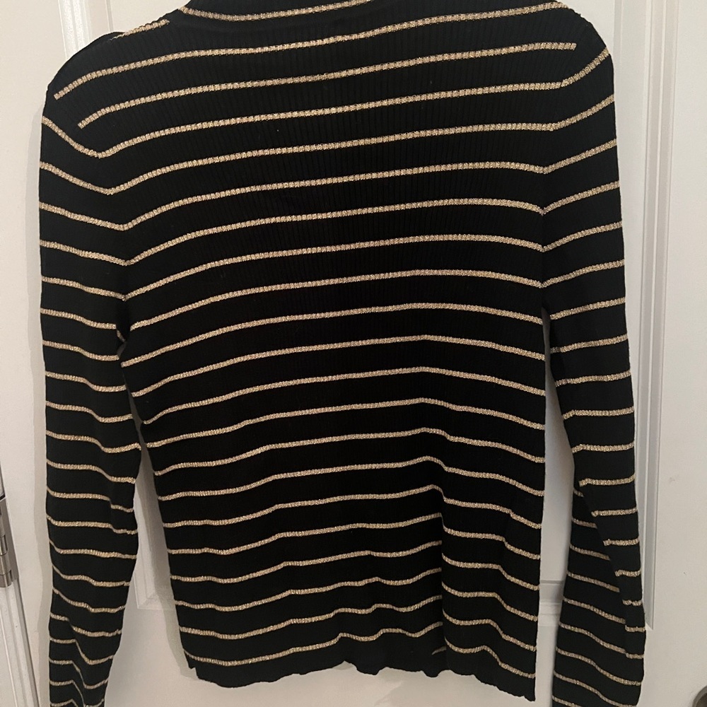 Ralph Lauren Black Gold Petite M Dark Academia quiet Luxury Petite M Sweater - Picture 2 of 5